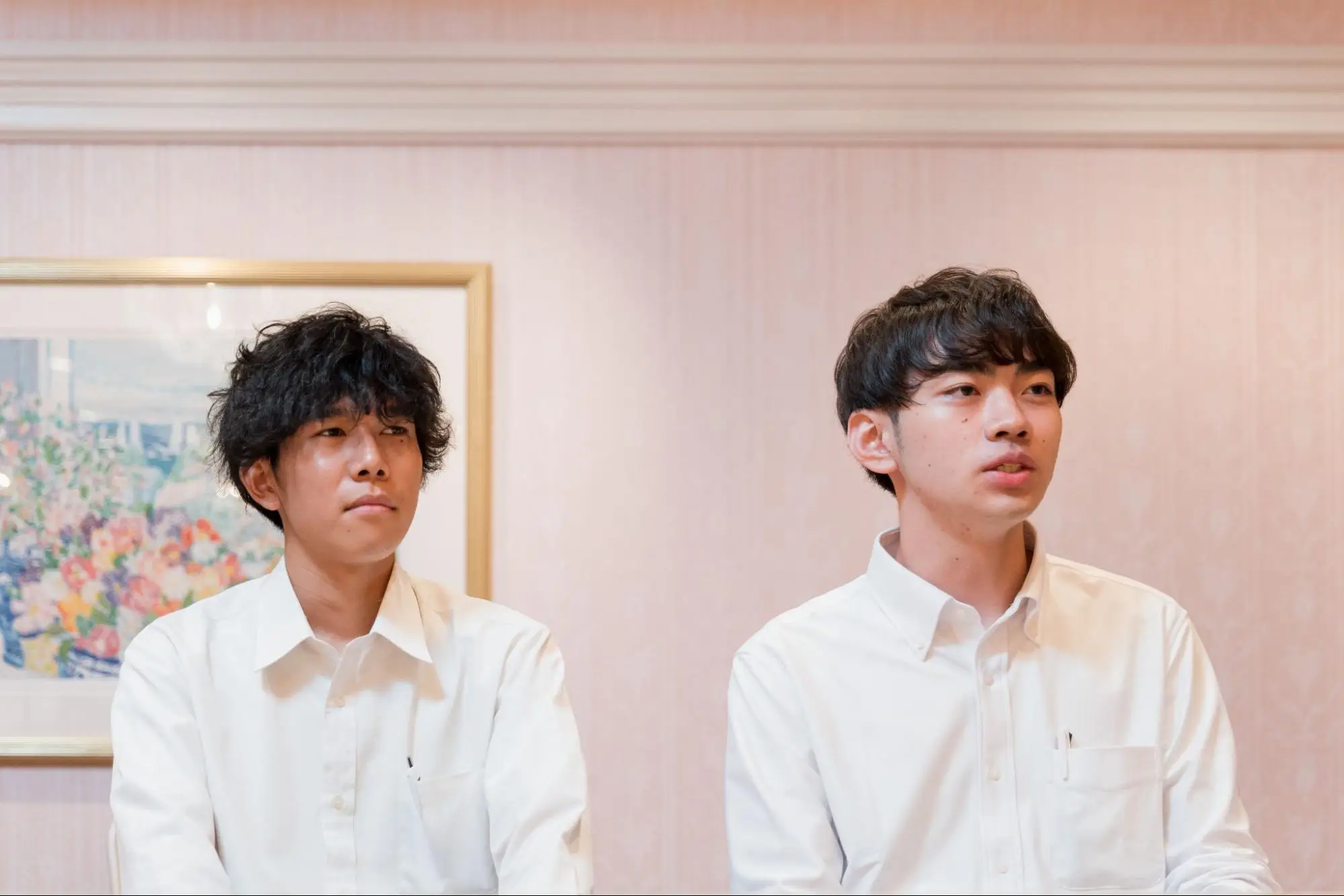 大学生の高橋 勇樹さん（写真左）星 光瑠さん（写真右 ）は、高校の同級生。星さんが誘って、2人で本研修会に参加