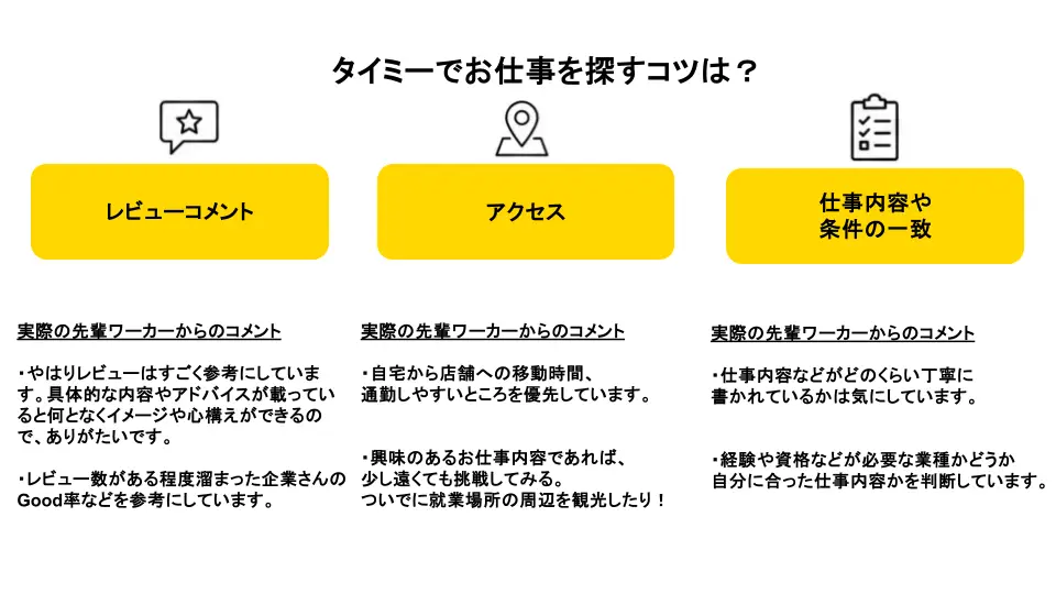 先輩ワーカーに聞いた仕事を探す上でのコツをご紹介します！